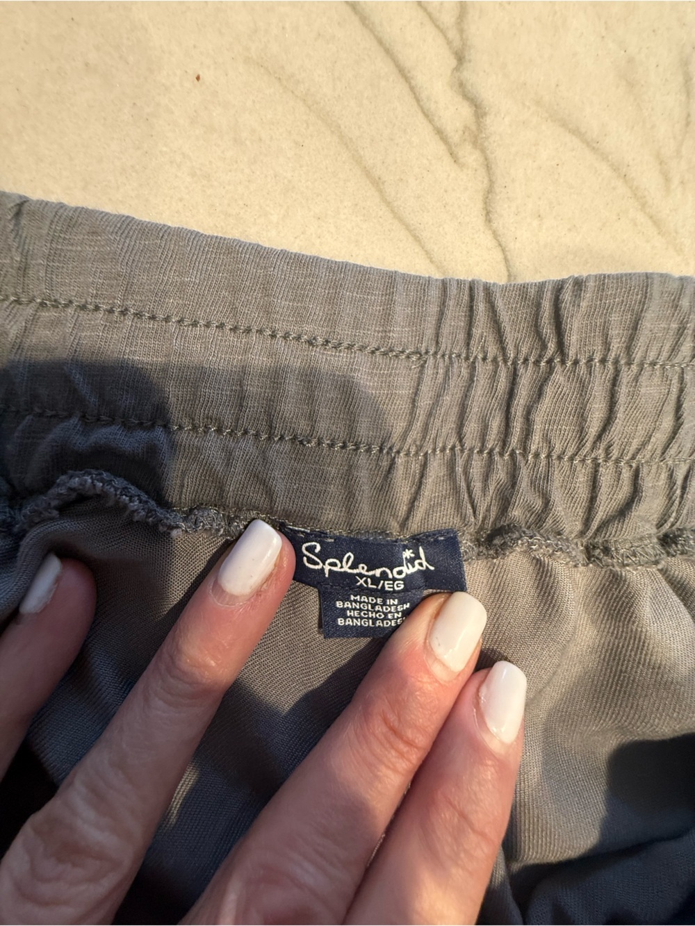 Splendid Gray Camo Joggers XL | 100% Rayon Lounge Pants Elastic Waist - Picture 12 of 16